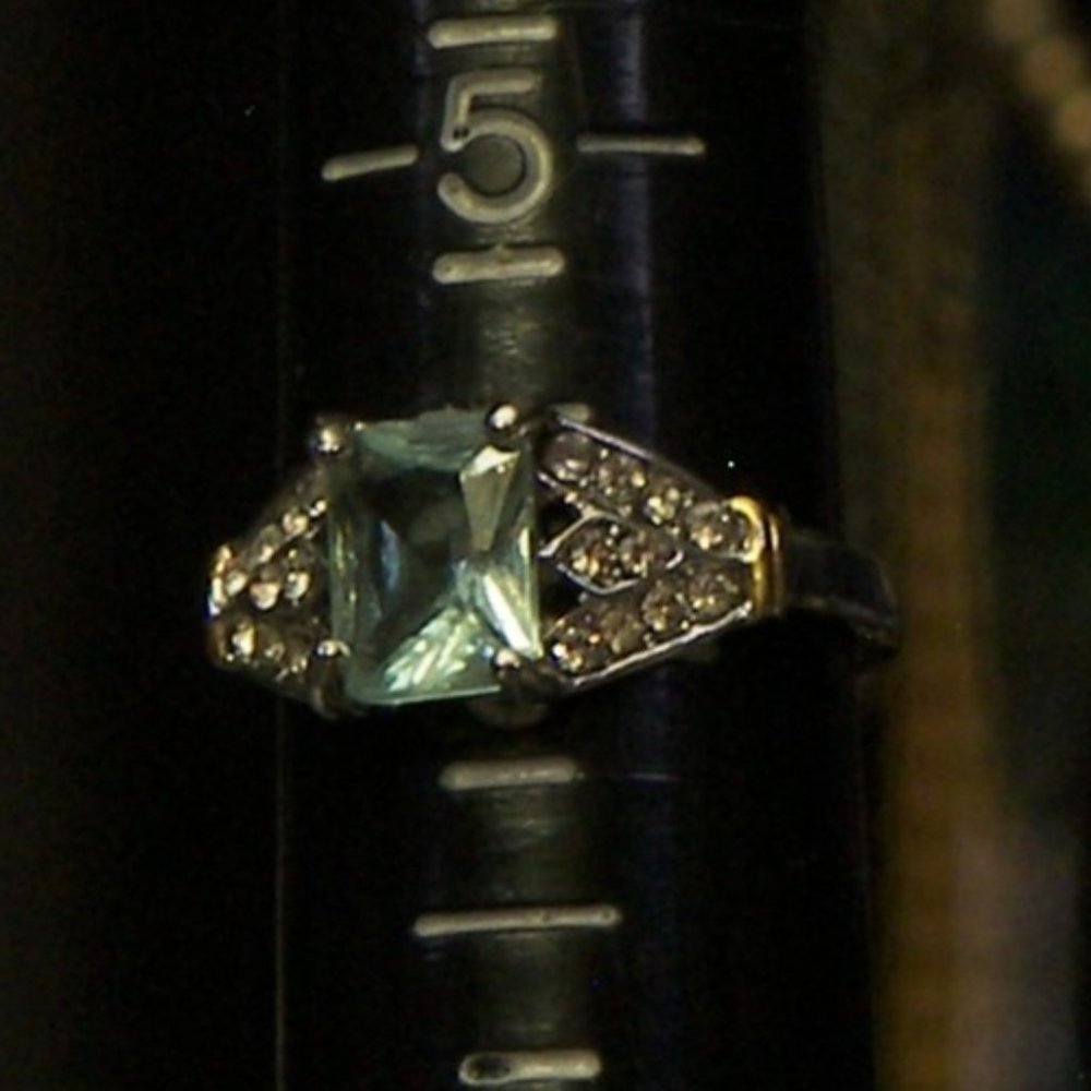 Blue/Green Gem Ring, sz 6